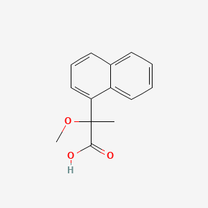 2-Methoxy-2-(naphthalen-1-yl)propanoic acid chemical structure (CAS 63628-25-1)