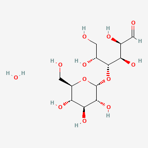 (2R,3R,4R,5R)-2,3,5,6-Tetrahydroxy-4-(((2R,3R,4S,5S,6R)-3,4,5-trihydroxy-6-(hydroxymethyl)tetrahydro-2H-pyran-2-yl)oxy)hexanal hydrate chemical structure (CAS 6363-53-7)
