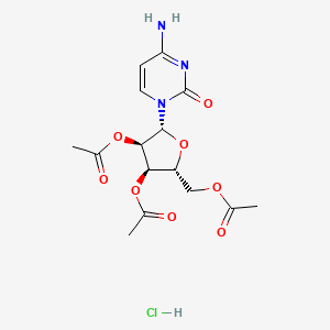 (2R,3R,4R,5R)-2-(Acetoxymethyl)-5-(4-amino-2-oxopyrimidin-1(2H)-yl)tetrahydrofuran-3,4-diyl diacetate hydrochloride chemical structure (CAS 63639-21-4)