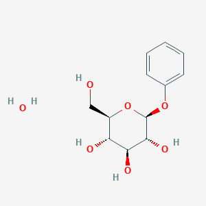 (2R,3S,4S,5R,6S)-2-(Hydroxymethyl)-6-phenoxytetrahydro-2H-pyran-3,4,5-triol hydrate chemical structure (CAS 636565-38-3)
