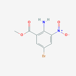 Methyl 2-amino-5-bromo-3-nitrobenzoate chemical structure (CAS 636581-61-8)