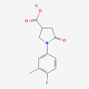 1-(4-Fluoro-3-methylphenyl)-5-oxopyrrolidine-3-carboxylic acid chemical structure (CAS 63675-02-5)
