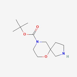tert-Butyl 6-oxa-2,9-diazaspiro[4.5]decane-9-carboxylate chemical structure (CAS 637039-01-1)