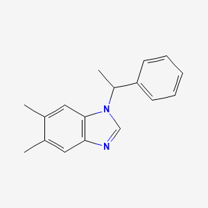 5,6-Dimethyl-1-(1-phenylethyl)-1H-benzo[d]imidazole chemical structure (CAS 637325-01-0)