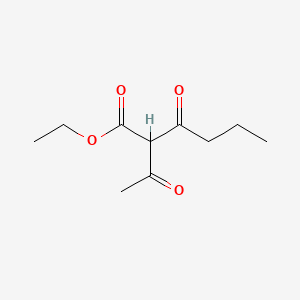 Ethyl 2-acetyl-3-oxohexanoate chemical structure (CAS 63765-76-4)
