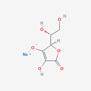 Sodium (R)-2-((R)-1,2-dihydroxyethyl)-4-hydroxy-5-oxo-2,5-dihydrofuran-3-olate chemical structure (CAS 6381-77-7)