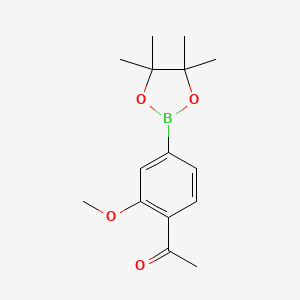 1-(2-methoxy-4-(4,4,5,5-tetramethyl-1,3,2-dioxaborolan-2-yl)phenyl)ethan-1-one chemical structure (CAS 638214-65-0)