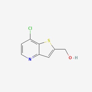 (7-Chlorothieno[3,2-b]pyridin-2-yl)methanol chemical structure (CAS 638219-26-8)