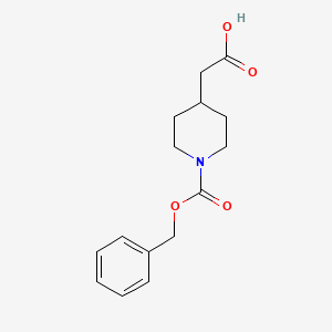 2-(1-((Benzyloxy)carbonyl)piperidin-4-yl)acetic acid chemical structure (CAS 63845-28-3)