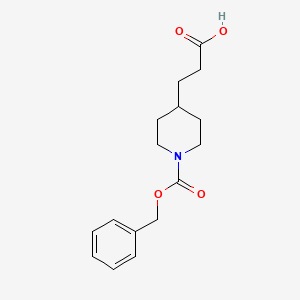 3-(1-((Benzyloxy)carbonyl)piperidin-4-yl)propanoic acid chemical structure (CAS 63845-33-0)