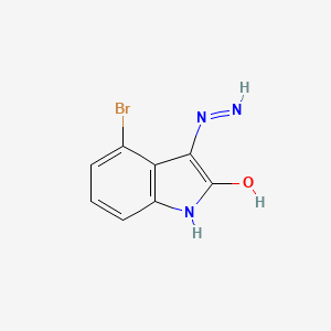 4-Bromo-3-hydrazineylideneindolin-2-one chemical structure (CAS 638563-43-6)