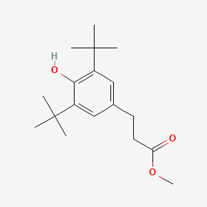 Methyl 3-(3,5-di-tert-butyl-4-hydroxyphenyl)propanoate chemical structure (CAS 6386-38-5)