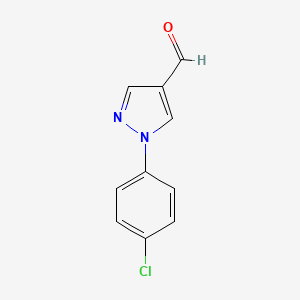 1-(4-Chlorophenyl)-1H-pyrazole-4-carbaldehyde chemical structure (CAS 63874-99-7)