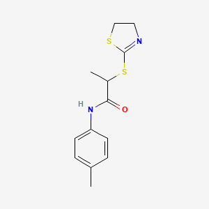 2-((4,5-Dihydrothiazol-2-yl)thio)-N-(p-tolyl)propanamide chemical structure (CAS 638999-98-1)