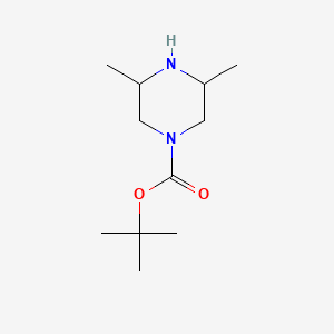 tert-Butyl 3,5-dimethylpiperazine-1-carboxylate chemical structure (CAS 639068-43-2)