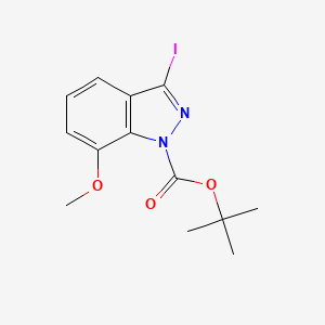 tert-Butyl 3-iodo-7-methoxy-1H-indazole-1-carboxylate chemical structure (CAS 639084-05-2)