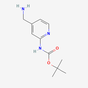 tert-Butyl (4-(aminomethyl)pyridin-2-yl)carbamate chemical structure (CAS 639091-78-4)