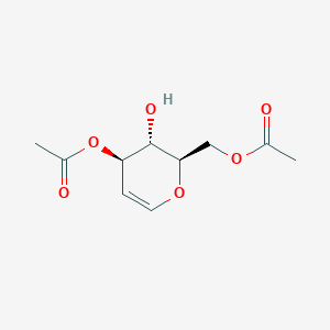((2R,3S,4R)-4-Acetoxy-3-hydroxy-3,4-dihydro-2H-pyran-2-yl)methyl acetate chemical structure (CAS 63914-23-8)