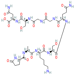 ((S)-5-Oxopyrrolidine-2-carbonyl)-L-alanyl-L-lysyl-L-seryl-L-glutaminylglycylglycyl-L-seryl-L-asparagine chemical structure (CAS 63958-90-7)