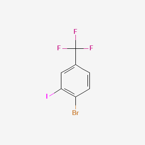 1-Bromo-2-iodo-4-(trifluoromethyl)benzene chemical structure (CAS 640280-28-0)