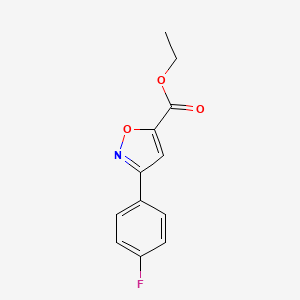 Ethyl 3-(4-fluorophenyl)isoxazole-5-carboxylate chemical structure (CAS 640291-92-5)