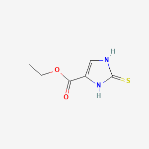 Ethyl 2-mercapto-1H-imidazole-4-carboxylate chemical structure (CAS 64038-64-8)