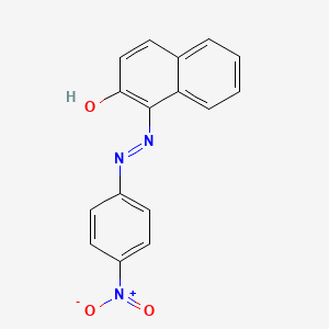1-((4-Nitrophenyl)diazenyl)naphthalen-2-ol chemical structure (CAS 6410-10-2)