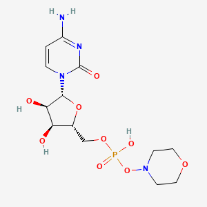 ((2R,3S,4R,5R)-5-(4-Amino-2-oxopyrimidin-1(2H)-yl)-3,4-dihydroxytetrahydrofuran-2-yl)methyl morpholino hydrogen phosphate chemical structure (CAS 64122-42-5)