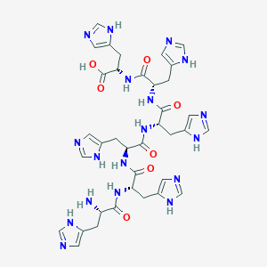 (2S,5S,8S,11S,14S,17S)-2,5,8,11,14-Pentakis((1H-imidazol-4-yl)methyl)-17-amino-18-(1H-imidazol-4-yl)-4,7,10,13,16-pentaoxo-3,6,9,12,15-pentaazaoctadecan-1-oic acid chemical structure (CAS 64134-30-1)