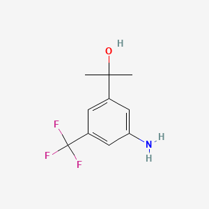 2-(3-Amino-5-(trifluoromethyl)phenyl)propan-2-ol chemical structure (CAS 641570-65-2)