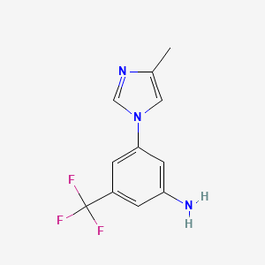 3-(4-Methyl-1H-imidazol-1-yl)-5-(trifluoromethyl)aniline chemical structure (CAS 641571-11-1)