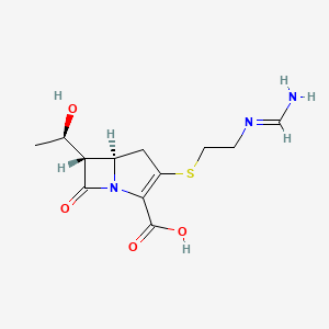 (5R,6S)-3-((2-Formimidamidoethyl)thio)-6-((R)-1-hydroxyethyl)-7-oxo-1-azabicyclo[3.2.0]hept-2-ene-2-carboxylic acid chemical structure (CAS 64221-86-9)