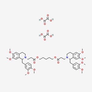 Pentane-1,5-diyl bis(3-(1-(3,4-dimethoxybenzyl)-6,7-dimethoxy-3,4-dihydroisoquinolin-2(1H)-yl)propanoate) dioxalate chemical structure (CAS 64228-78-0)