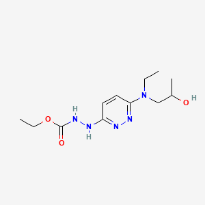 Ethyl 2-(6-(ethyl(2-hydroxypropyl)amino)pyridazin-3-yl)hydrazine-1-carboxylate chemical structure (CAS 64241-34-5)