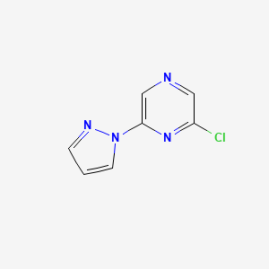2-Chloro-6-(1H-pyrazol-1-yl)pyrazine chemical structure (CAS 642459-09-4)