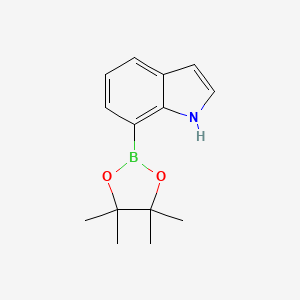 7-(4,4,5,5-Tetramethyl-1,3,2-dioxaborolan-2-yl)-1H-indole chemical structure (CAS 642494-37-9)
