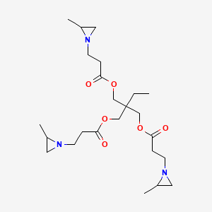 2-Ethyl-2-(((3-(2-methylaziridin-1-yl)propanoyl)oxy)methyl)propane-1,3-diyl bis(3-(2-methylaziridin-1-yl)propanoate) chemical structure (CAS 64265-57-2)