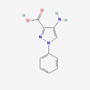 4-Amino-1-phenyl-1H-pyrazole-3-carboxylic acid chemical structure (CAS 64299-26-9)