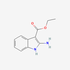 Ethyl 2-amino-1H-indole-3-carboxylate chemical structure (CAS 6433-72-3)