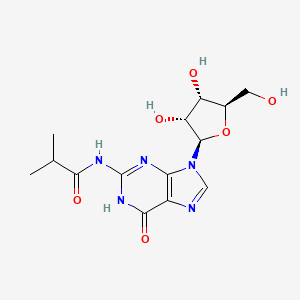 N-(9-((2R,3R,4S,5R)-3,4-Dihydroxy-5-(hydroxymethyl)tetrahydrofuran-2-yl)-6-oxo-6,9-dihydro-1H-purin-2-yl)isobutyramide chemical structure (CAS 64350-24-9)