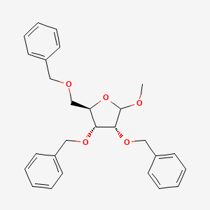 (2R,3R,4R)-3,4-Bis(benzyloxy)-2-((benzyloxy)methyl)-5-methoxytetrahydrofuran chemical structure (CAS 64363-77-5)