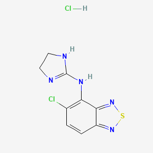 5-Chloro-N-(4,5-dihydro-1H-imidazol-2-yl)benzo[c][1,2,5]thiadiazol-4-amine hydrochloride chemical structure (CAS 64461-82-1)