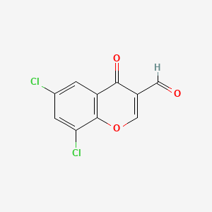 6,8-Dichloro-4-oxo-4H-chromene-3-carbaldehyde chemical structure (CAS 64481-10-3)