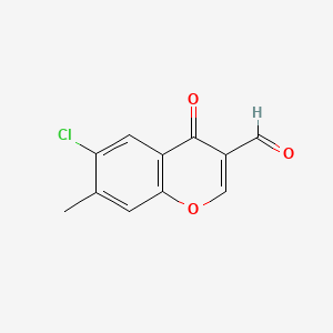 6-Chloro-7-methyl-4-oxo-4H-chromene-3-carbaldehyde chemical structure (CAS 64481-12-5)