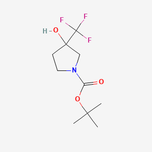 tert-Butyl 3-hydroxy-3-(trifluoromethyl)pyrrolidine-1-carboxylate chemical structure (CAS 644970-36-5)