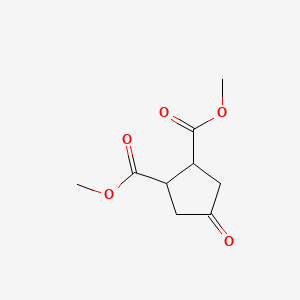 Dimethyl 4-oxocyclopentane-1,2-dicarboxylate chemical structure (CAS 6453-07-2)