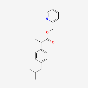 Pyridin-2-ylmethyl 2-(4-isobutylphenyl)propanoate chemical structure (CAS 64622-45-3)