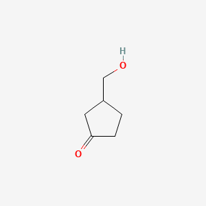 3-(Hydroxymethyl)cyclopentan-1-one chemical structure (CAS 64646-09-9)