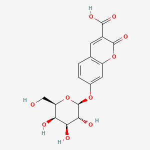 2-Oxo-7-(((2S,3R,4S,5R,6R)-3,4,5-trihydroxy-6-(hydroxymethyl)tetrahydro-2H-pyran-2-yl)oxy)-2H-chromene-3-carboxylic acid chemical structure (CAS 64664-99-9)