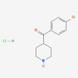 (4-Bromophenyl)(4-piperidyl)methanone Hydrochloride chemical structure (CAS 64671-00-7)